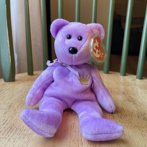 Ty Beanie Baby in Lavender with Gold Crown— Yours Truly